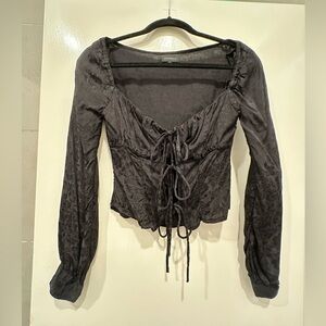 Majorelle Tie Front Top